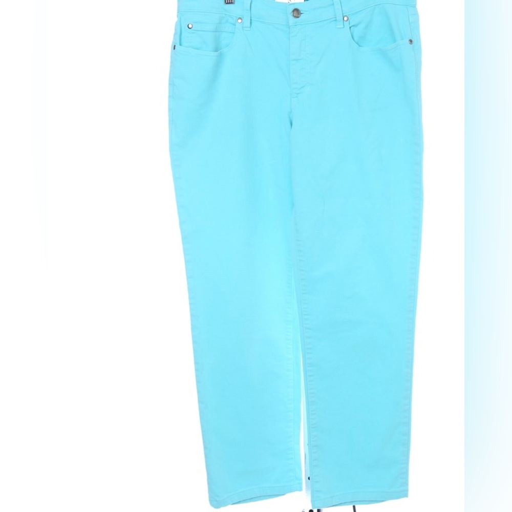 Eileen Fisher Tiffany Blue Stretch Jeans Size 12 Organic Cotton